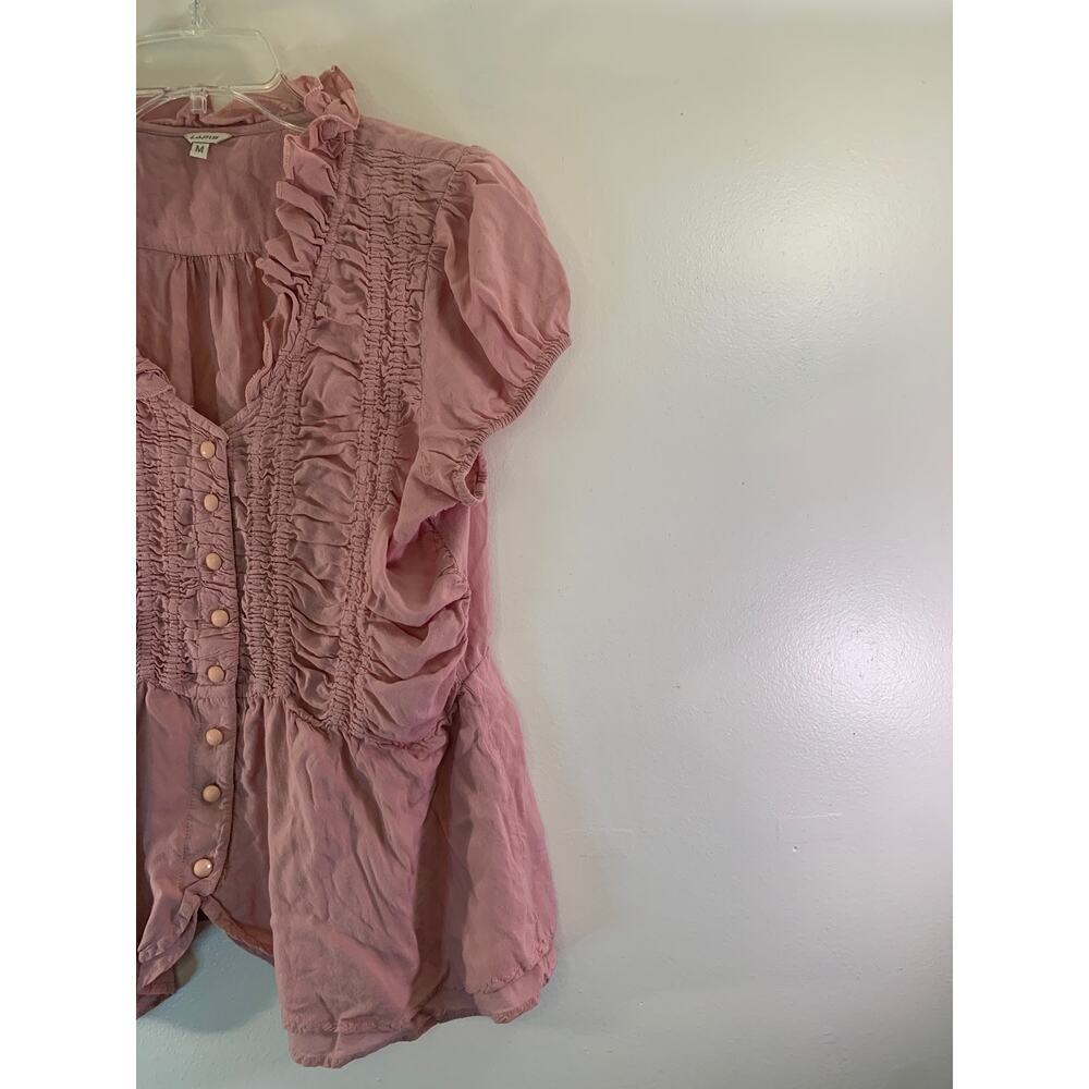 LAPIS Women’s Dusty Rose Peplum Short Sleeve Top / Size: Medium - Picture 3 of 6